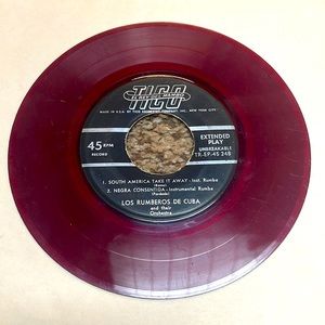 Los Rumberos De Cuba and their Orchestra Vintage Bibyl 45 R.P.M. Record